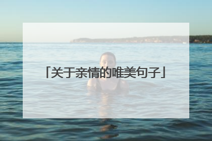 关于亲情的唯美句子