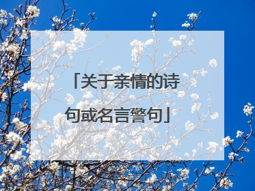 关于亲情的诗句或名言警句
