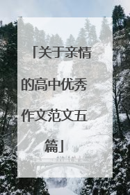 关于亲情的高中优秀作文范文五篇