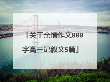 关于亲情作文800字高三记叙文5篇