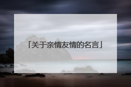 关于亲情友情的名言