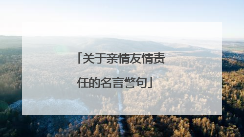 关于亲情友情责任的名言警句