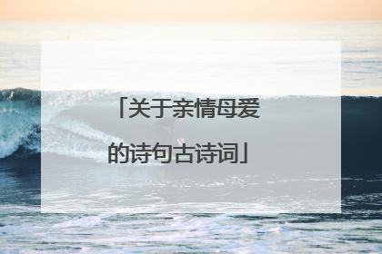 关于亲情母爱的诗句古诗词