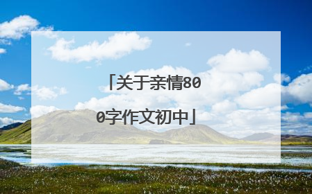 关于亲情800字作文初中