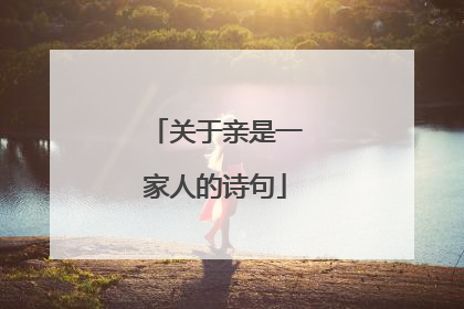 关于亲是一家人的诗句