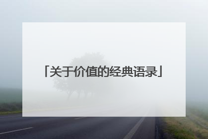 关于价值的经典语录