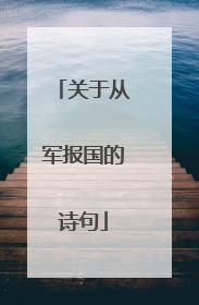 关于从军报国的诗句