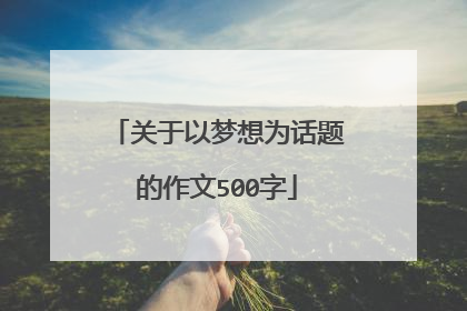 关于以梦想为话题的作文500字
