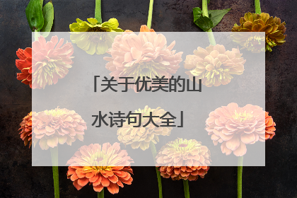 关于优美的山水诗句大全