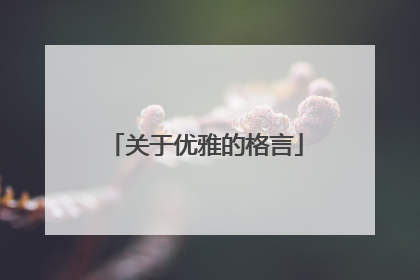 关于优雅的格言