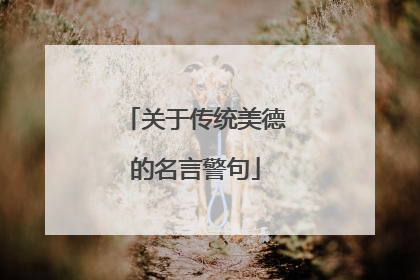 关于传统美德的名言警句