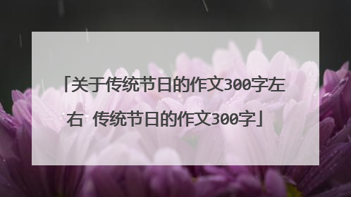 关于传统节日的作文300字左右 传统节日的作文300字