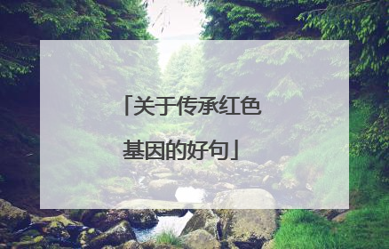 关于传承红色基因的好句