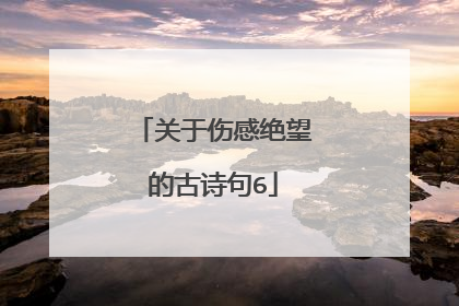 关于伤感绝望的古诗句6