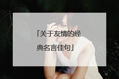 关于友情的经典名言佳句