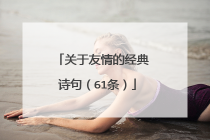 关于友情的经典诗句（61条）