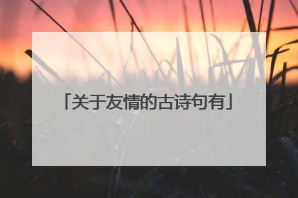 关于友情的古诗句有