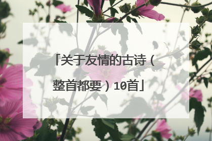 关于友情的古诗（整首都要）10首