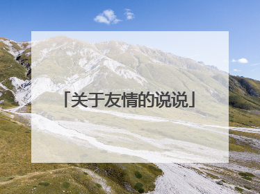 关于友情的说说