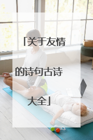 关于友情的诗句古诗大全
