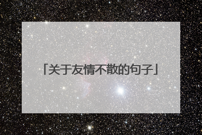 关于友情不散的句子