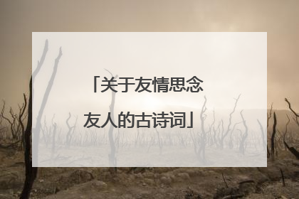 关于友情思念友人的古诗词