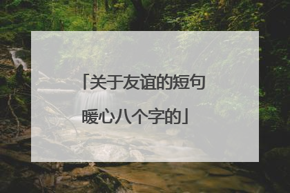 关于友谊的短句暖心八个字的