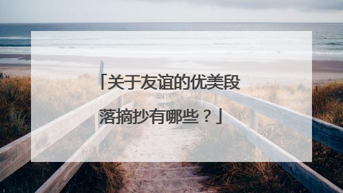 关于友谊的优美段落摘抄有哪些？