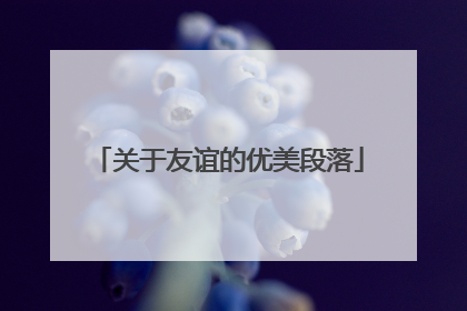 关于友谊的优美段落
