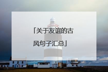 关于友谊的古风句子汇总