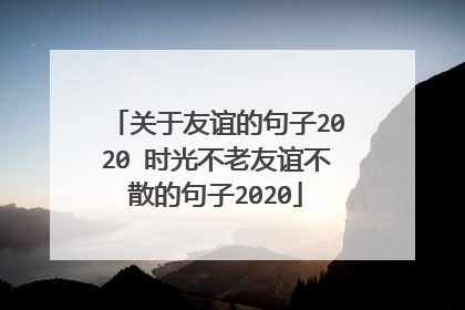 关于友谊的句子2020 时光不老友谊不散的句子2020