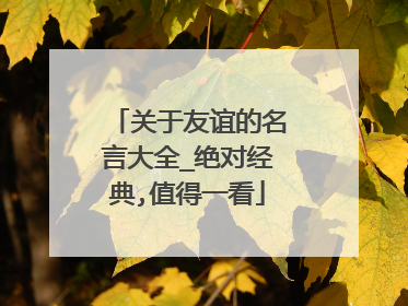 关于友谊的名言大全_绝对经典,值得一看