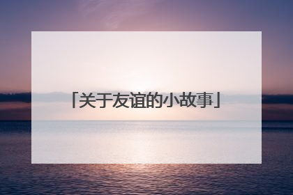 关于友谊的小故事