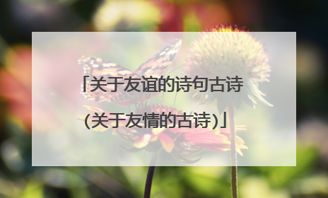 关于友谊的诗句古诗(关于友情的古诗)