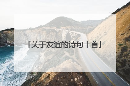 关于友谊的诗句十首
