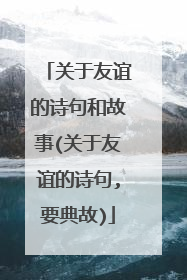关于友谊的诗句和故事(关于友谊的诗句,要典故)