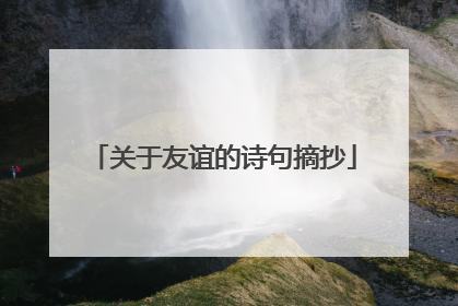 关于友谊的诗句摘抄