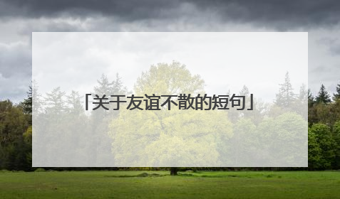 关于友谊不散的短句