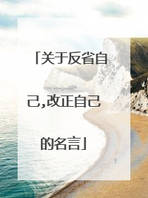 关于反省自己,改正自己的名言