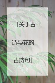 关于古诗与花的古诗句