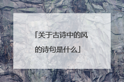 关于古诗中的风的诗句是什么