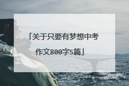 关于只要有梦想中考作文800字5篇