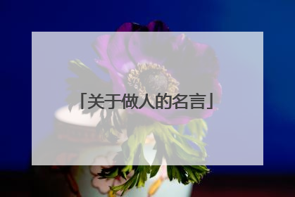 关于做人的名言