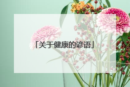 关于健康的谚语