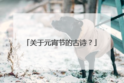 关于元宵节的古诗?