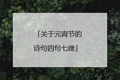 关于元宵节的诗句四句七律