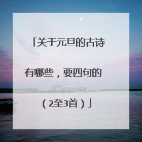 关于元旦的古诗有哪些，要四句的（2至3首）
