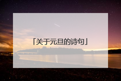 关于元旦的诗句