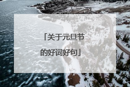 关于元旦节的好词好句