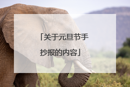 关于元旦节手抄报的内容